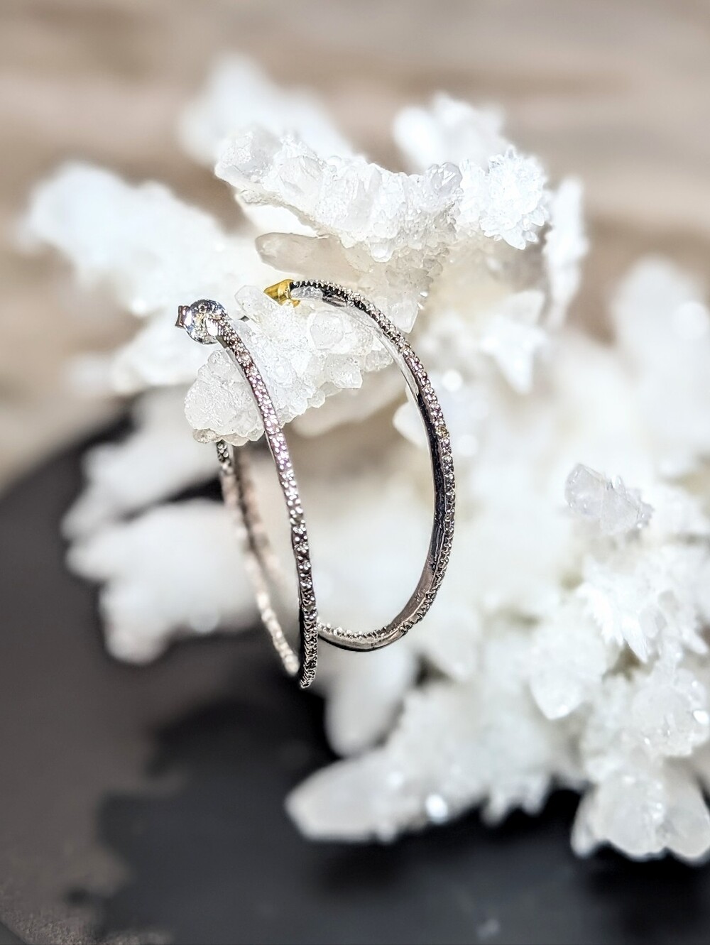 Elegant Crystal Pave Hoop Earrings